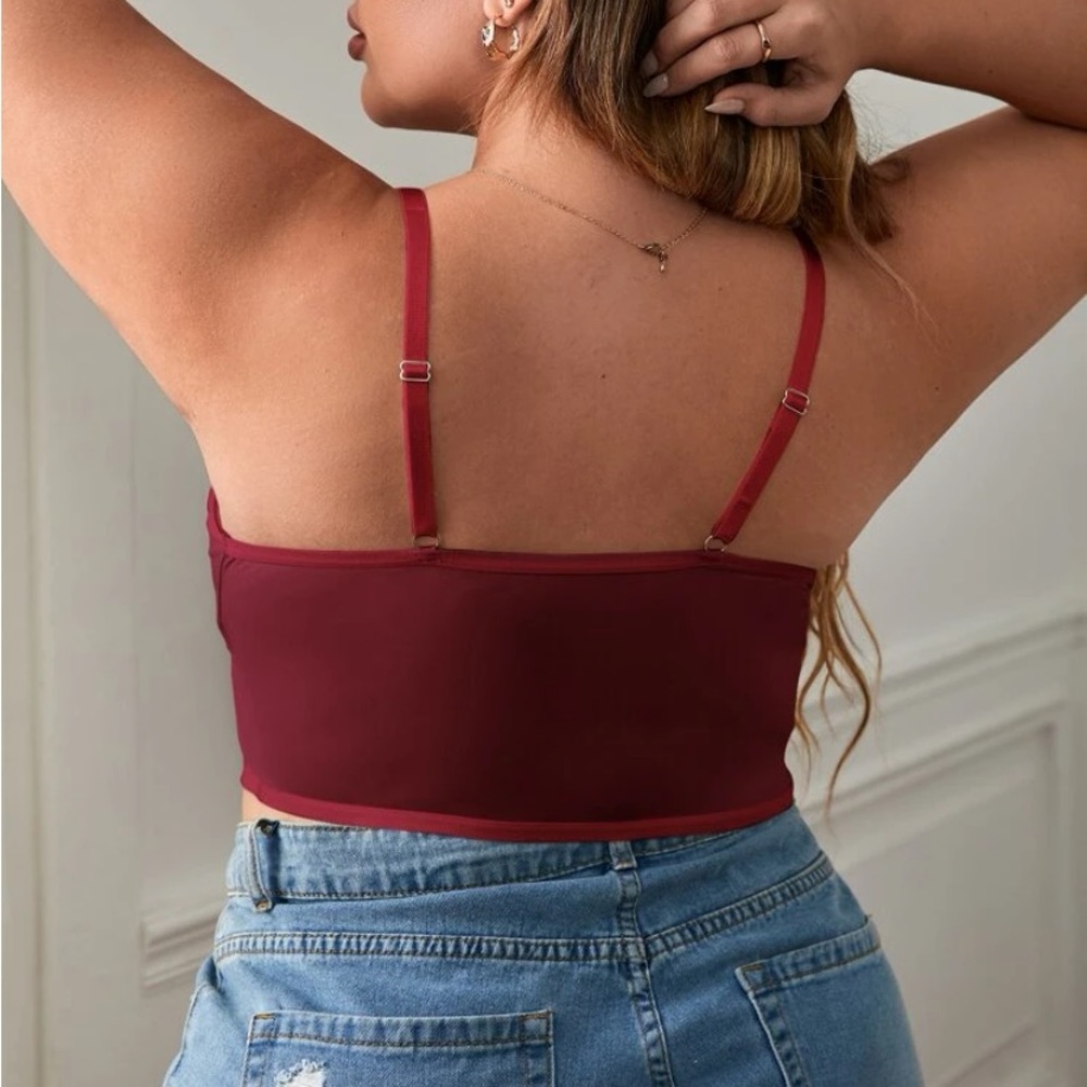Boho plus size lilac purple plunging V neckline bralette - Picture 13 of 16